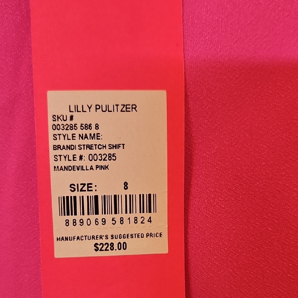 Lilly Pulitzer NWT Mandevilla Pink Brandi Stretch Shift - Picture 2 of 4